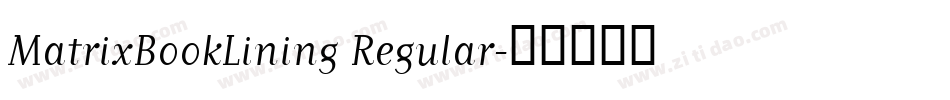MatrixBookLining Regular字体转换
